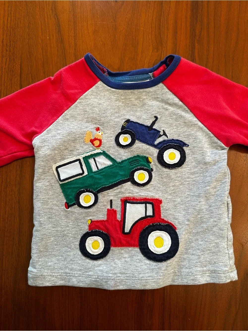 Baby Boden matching tractor appliqué set lift the flap shirt and corduroy pants